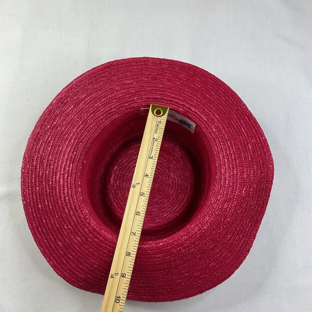 Betmar hat New York Pink Straw Boater Wide Brim Sun Hat J165 Magenta